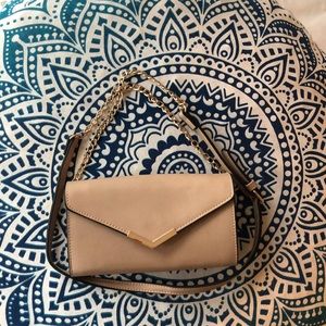 New vegan leather tan crossbody bag gold hardware